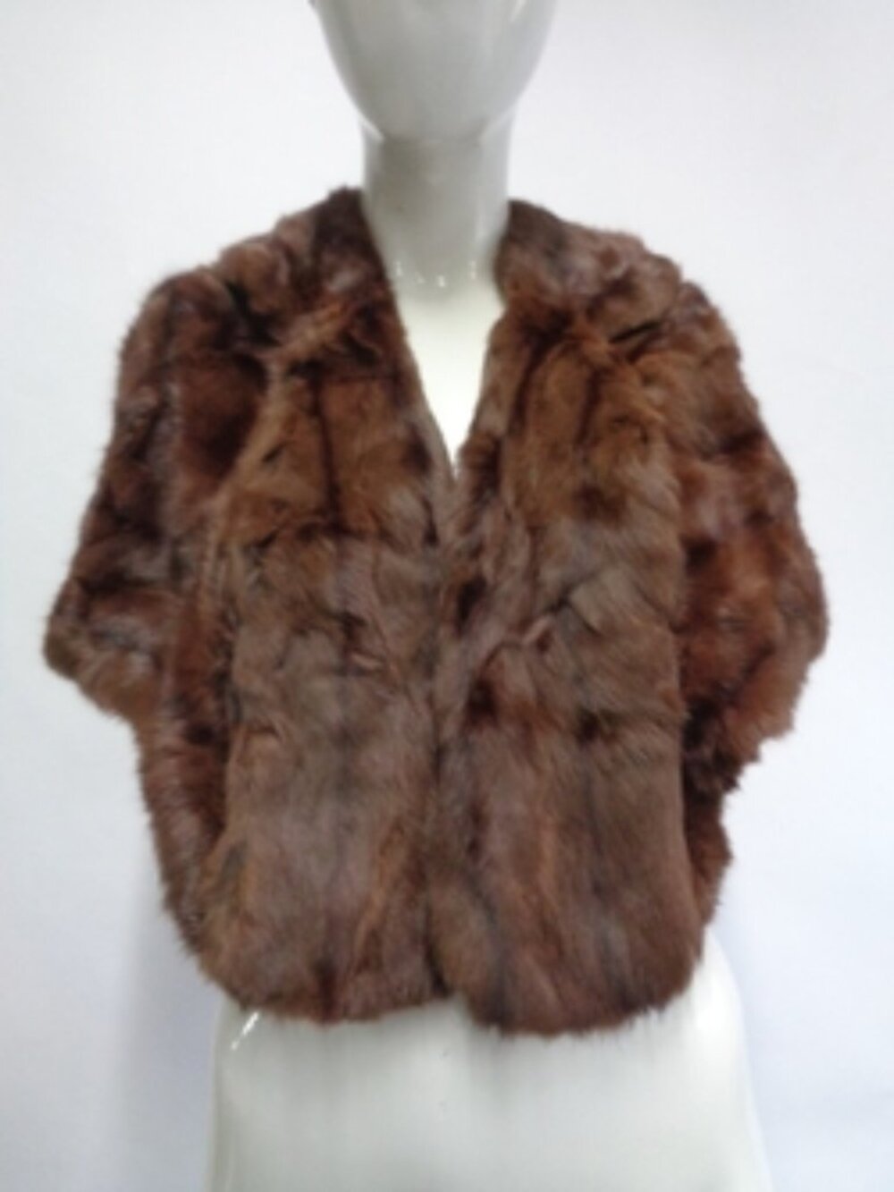 MINT BROWN SQUIRREL FUR STOLE WRAP SCARF WOMEN WOMAN SIZE 14" X 52"